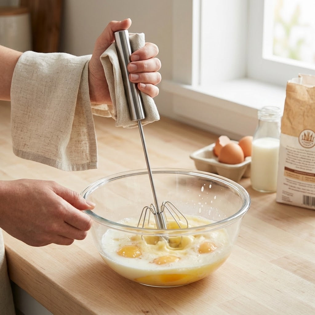 Semi-Automatic Stainless Steel Egg Beater