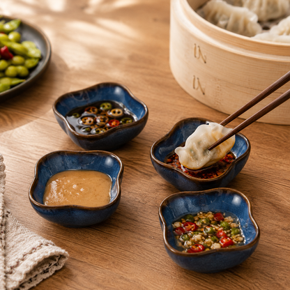 Kiln-Transformed Floral Sauce Dish