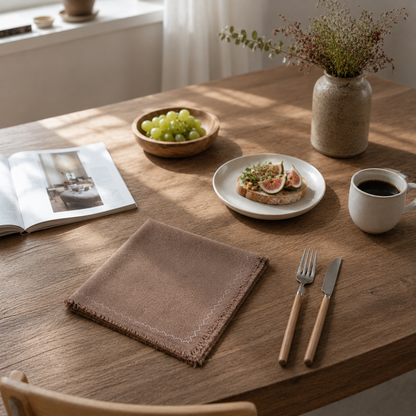 Thick Cotton Linen Embroidered Napkin